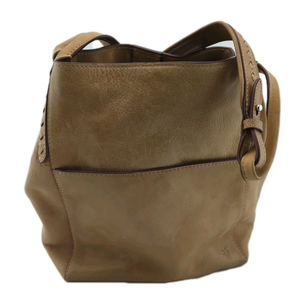 Frye Leather Bucket Bag Purse Tan 9x 12x 6